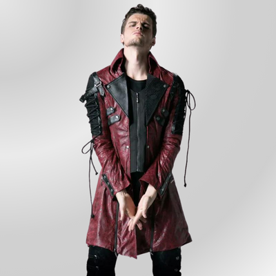Cappotto Gotico Rosso Uomo PUNK RAVE