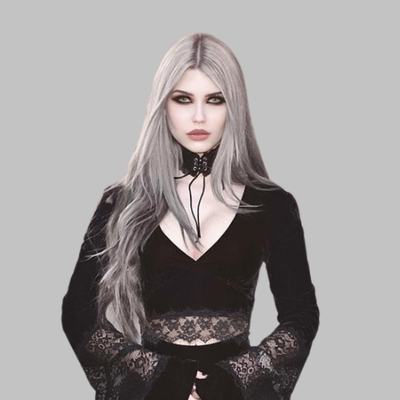 Top gotico in pizzo nero