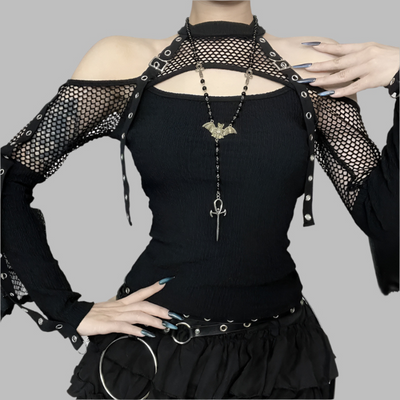 Top sexy in pizzo nero gotico