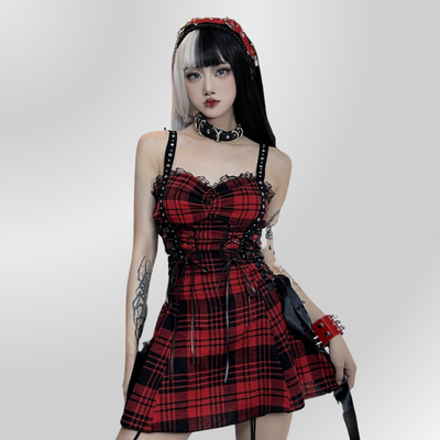 Abito Gotico a Quadri Scozzesi