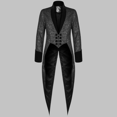 Costume steampunk dorato con frac e motivi