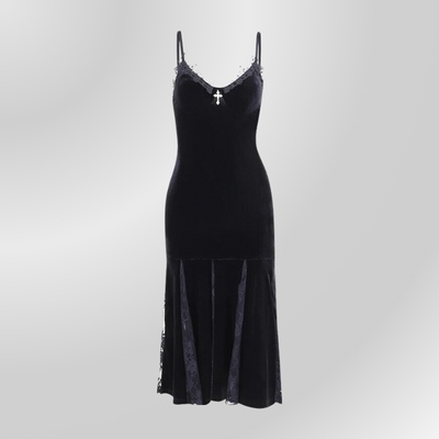 Abito Gotico Nero con Pizzo