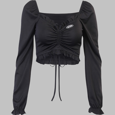 Top plissettato gotico donna