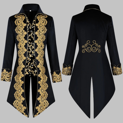 Giacca Barocca Gotica con Pizzo Dorato per Uomo