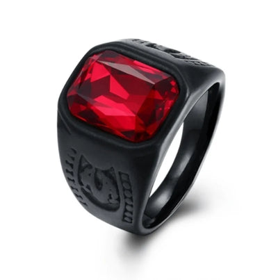 Anello gotico rosso e nero