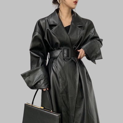 Giacca lunga in pelle gotica